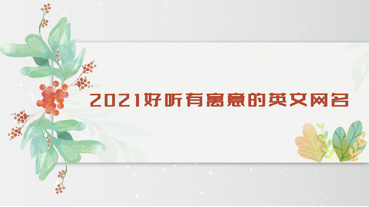 2021好听有寓意的英文网名